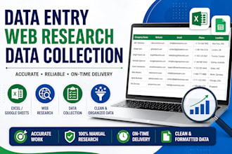 do accurate data entry, web research and data collection