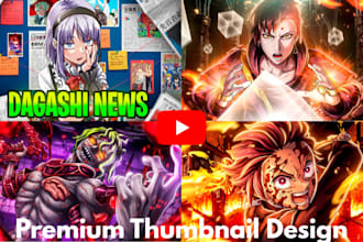 draw anime manga thumbnail illustration for youtube, twitch, steam channel