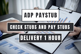 make adp paystub, check stubs and pay stubs in 1 hour