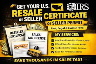fix sales tax, resale permit, tax exemption certificate and business issues fast
