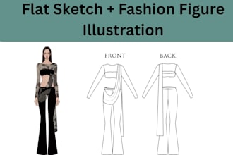 create digital flat and fashion illustrations