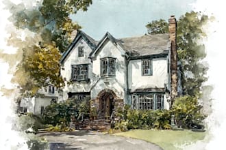 draw a house portraits and building illustrations