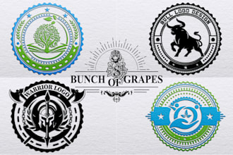 design 3d clean badge, circle, shield, stamp, seal, monogram emblem logo