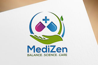 create a modern medical, wellness spa and health care logo with premium branding