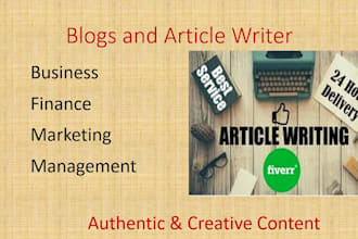 write business, finance, marketing  seo articles and blogs