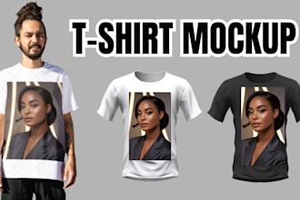 create high quality realistic t shirt mockups with models and 3d options