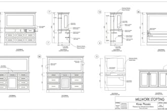 do millwork shop drawings, kitchen cabinets, pantry, woodwork and casework