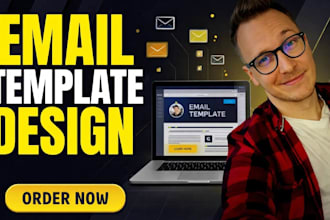 email template design newsletter, klaviyo, mailchimp and canva template design