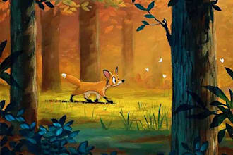 cute animal children story book illustration ,watercolor