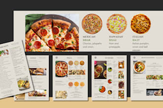 design amazing editable food restaurant menu