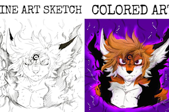 draw custom furry stickers, furry badge, furry headshot and bust sfw, nsfw