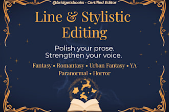line and stylistically edit your fantasy or romantasy novel