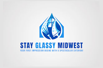 design clean house, janitorial and commercial cleaning logo