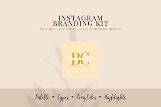 create an aesthetic instagram branding kit and canva templates