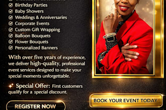 design event flyers or brochures