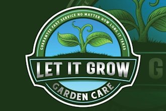 create a premium landscaping, lawn care, or gardening logo