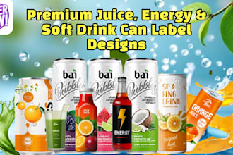 design eye catching juice, water, and energy drink labels