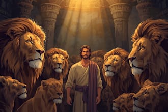 create, christian story, bible themed and biblical illustration for kdp cover