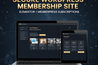 set up elementor website, wordpress membership site, memberpress, subscriptions