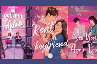 design romance book cover, love story, ebook cover, book illustration for you