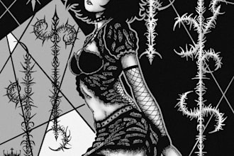 design a cyber sigilism, agrogoth, neotribal tattoo