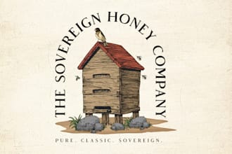 create a stunning vintage hand drawn logo and illustration