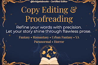 copy edit and proofread your fantasy or romantasy novel