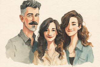 paint a stunning watercolor family portrait
