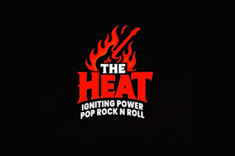 design power pop rock band logo