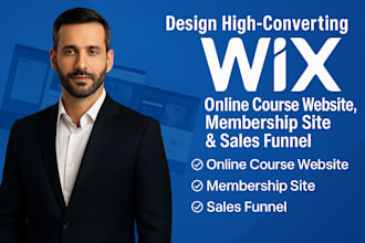 build wix online course website design, wix membership site setup as wix expert