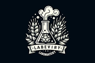 design brew laboratory logo with free source file