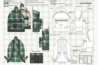 create bag tech pack for handbag, duffle bag, backpack, luggage bag and tote bag