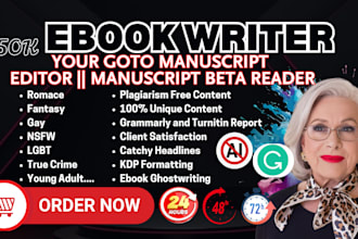be your professional copy editor, ebook editor, ebook ghostwriter for novel