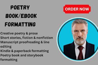 format poetry book prose chap book romance novel non fiction KDP ebook publish