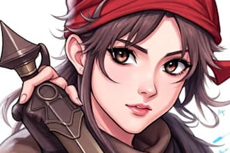 draw anime, realistic portrait or dnd character