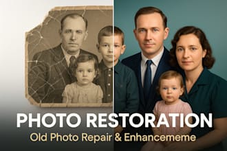 restore, repair, and enhance old damaged photos