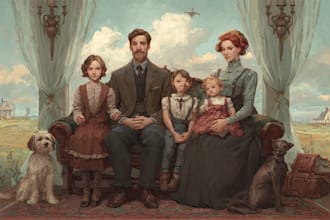 draw cartoon family portrait