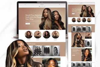 design beauty hair extension website hair salon wix hair extension shopify store