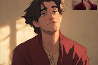do a portrait in semi realism disney cartoon style