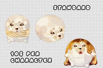 do cute standard pet or animal art for sticker or icon