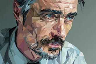 create a professional low poly portrait