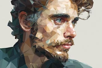 do a professional low poly portrait