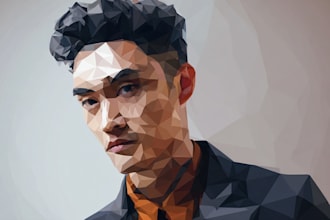 design professional geometric low poly illustration