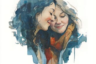 paint a amazing portrait art and friendship portrait