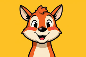 draw custom animal cartoon illustration