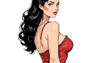 create pin up girl illustration