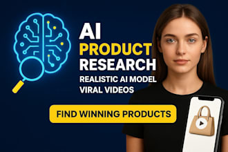 ai product research with realistic ai model and ai videos winning products