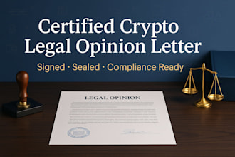 deliver a certified legal opinion letter for crypto projects