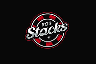 design poker player chip stacks logo