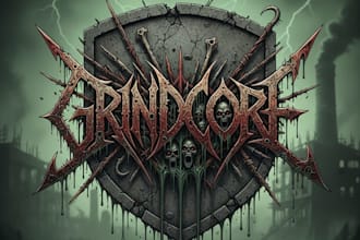 create a one of a kind grindcore logo